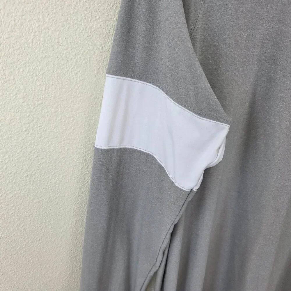 Rhone Long Sleeve Mens Tee Size M Gray White Performance Activewear Shirt - Picture 3 of 6